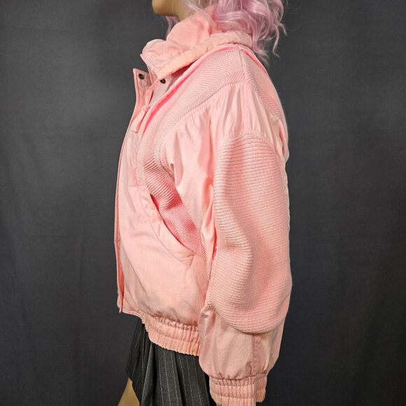 Vintage 80s Pastel Pink Puffer Ski Jacket Coat size M Fairy Harajuku Kawaiii - Picture 3 of 10